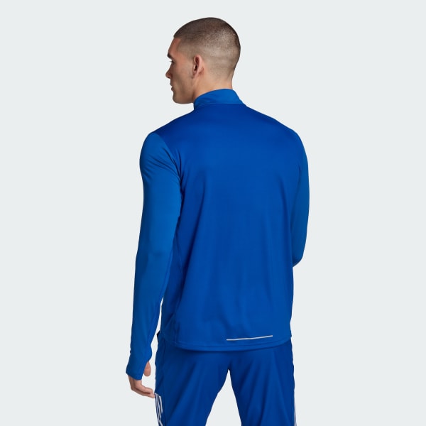 modrá Tričko adidas Own The Run 1/2 Zip Long Sleeve