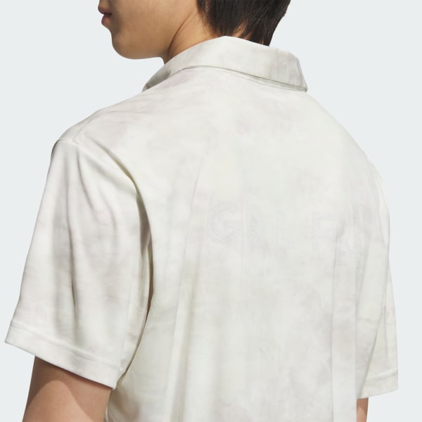 adidas Allover Print Short Sleeve Polo Shirt - White