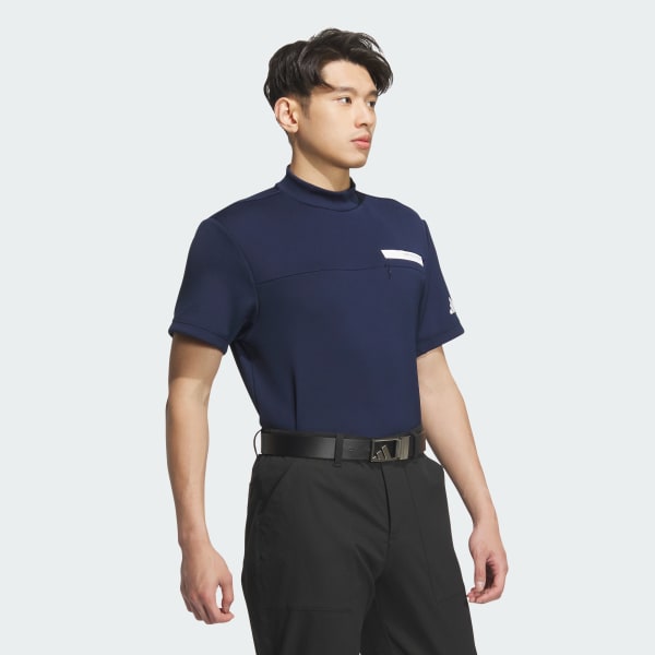アディダス 新品 セットアップ 半袖 モックネック スカート ネイビー 春夏 adidas アディダス ゴルフ スリーストライプス 半袖モックネック