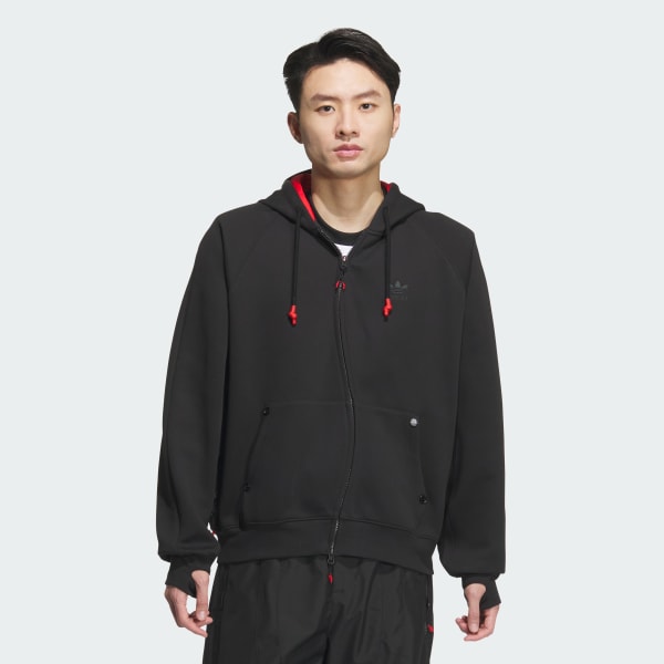 Black Ordinary People Zip-Front Hoodie