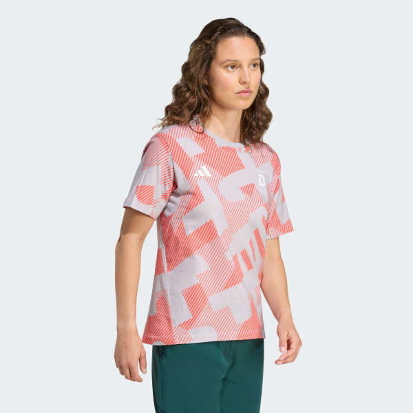 Grau Team D Shirt mit Allover-Print