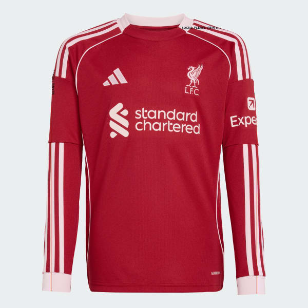 adidas Liverpool FC 25/26 Long Sleeve Home Jersey Kids - Red