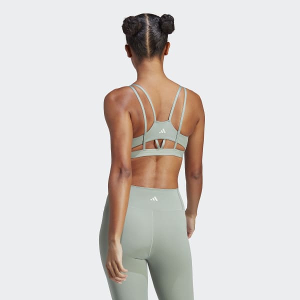 Reggiseno sportivo da yoga Studio Luxe Light-Support - Verde adidas