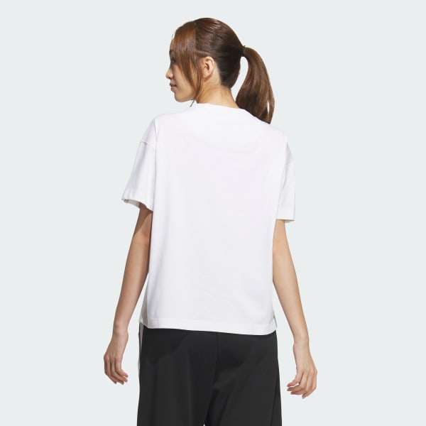 ホワイト エッセンシャルズ プラス スモールロゴ 半袖Tシャツ