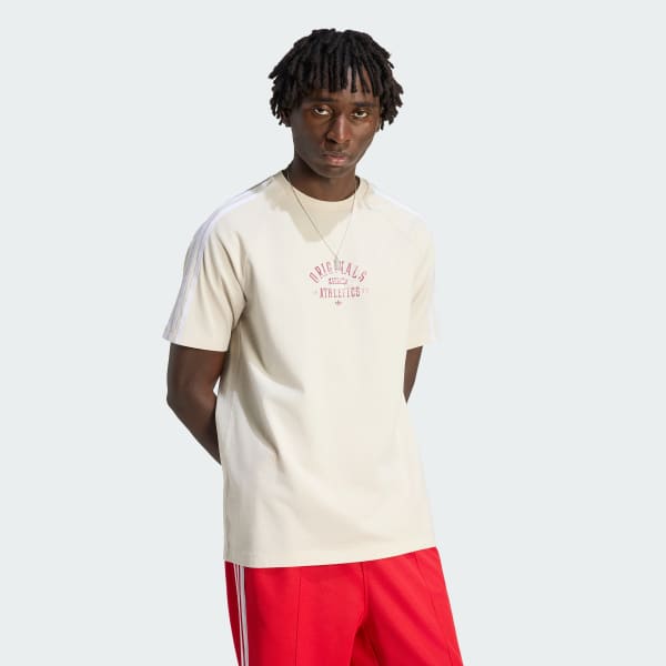 สีขาว เสื้อยืด WASHED GRAPHICS RINGER จาก ADIDAS ORIGINALS