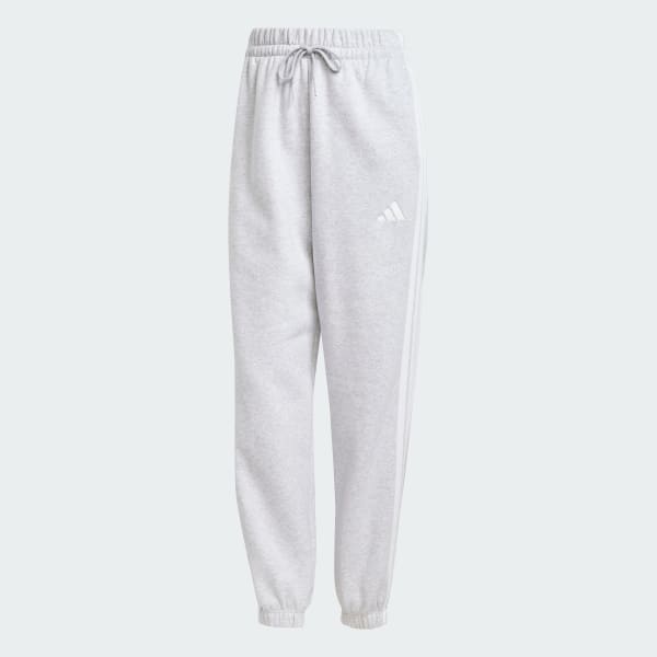 Grey Essentials 3-Stripes Fleece Loose-Fit Pants