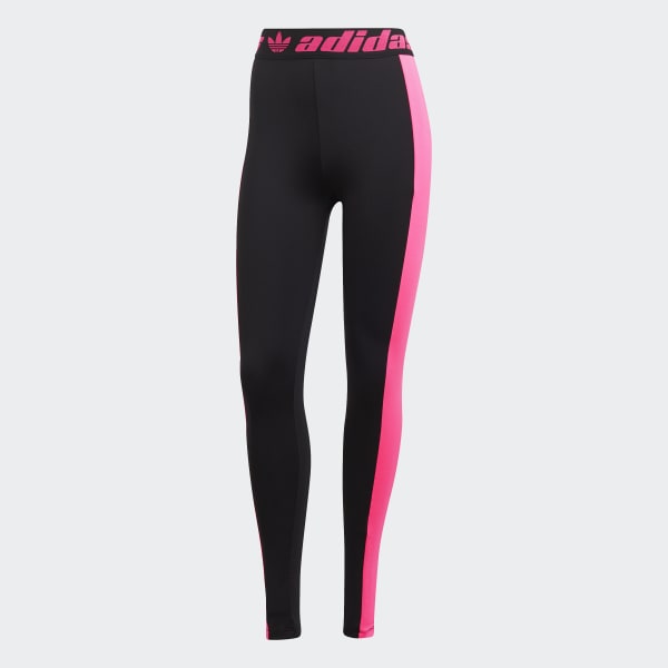 adidas Women's Black/Pink Designed To Move Big Logo Sport Leggings (Plus  Size) - Hibbett