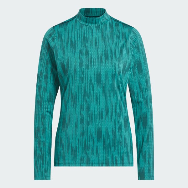 Green Ultimate365 Jacquard Long Sleeve Mock Neck Top