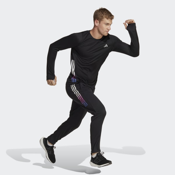 Nero Maglia Run Icons 3-Stripes Long Sleeve