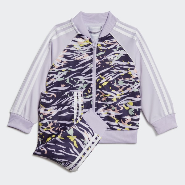 purple adidas suit