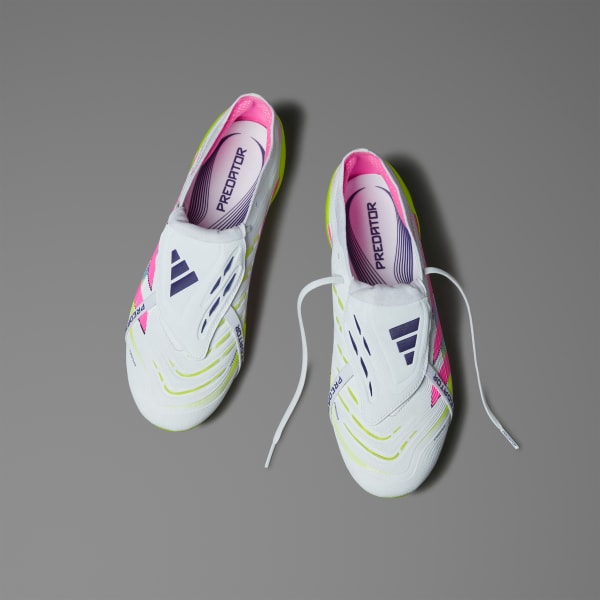 Blanco Zapatos de Fútbol Predator Elite Lengüeta Plegable Terreno Firme
