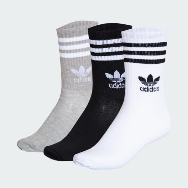 Branco Meias Cano Médio 3 Pares