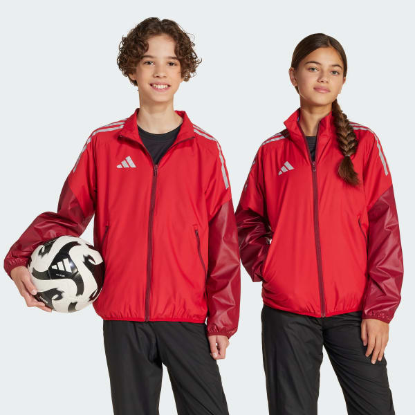 アディダス ウインドジャケット キッズ - レッド | アディダス ジャパン