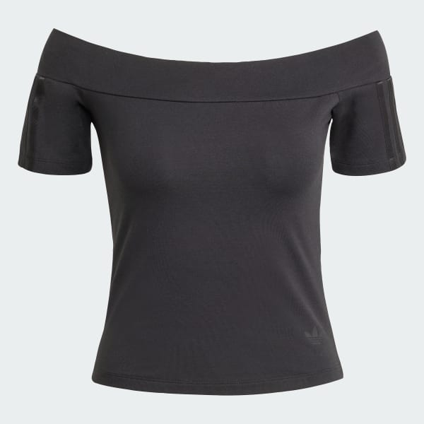 ★adidas★ Bangdo short sleeve t-shirt black JV9742 adidas Adicolor Bandeau Short Sleeve T-Shirt - Black