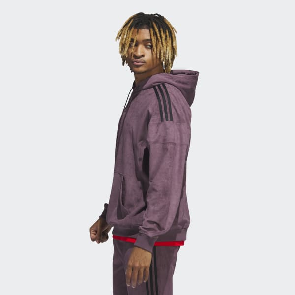 adidas Adicolor Classics Plush Hoodie - Burgundy | Free