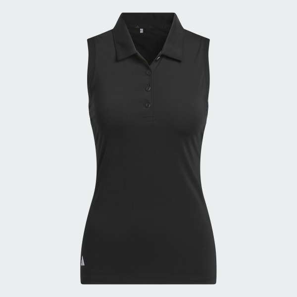 Negro Polo sin mangas Ultimate365 Solid