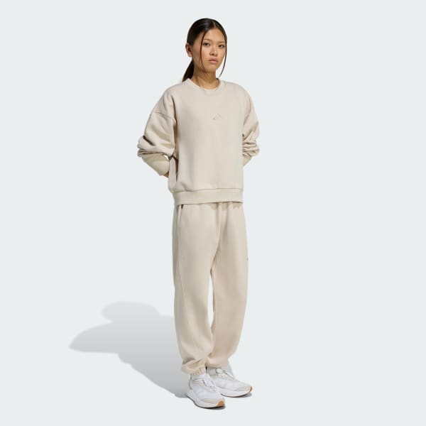 adidas ALL SZN Fleece Loose Pants - Beige | Free Shipping with adiClub