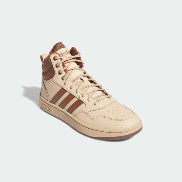 Beige Hoops 3.0 Mid Lifestyle Basketball Classic Fur Lining Winterized Shoes