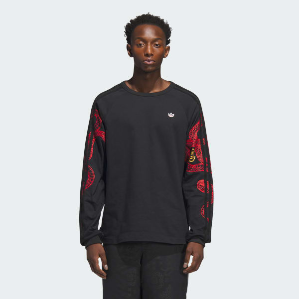 Black Clot Raglan Long Sleeve Tee by Edison Chen (Gender Neutral)