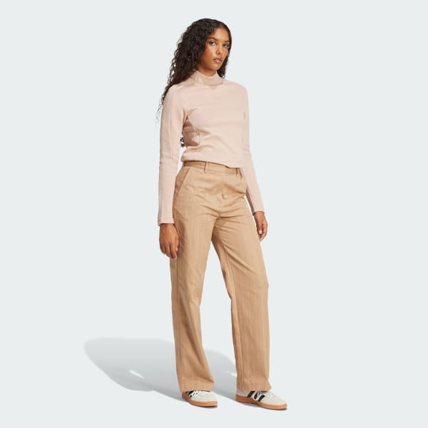 Beige Structured Interlock Long Sleeve Overdel