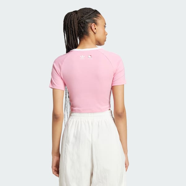 adidas x Hello Kitty 3-Stripes Baby Tee - Pink | adidas Thailand