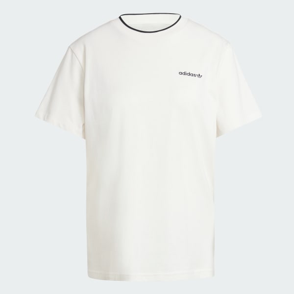 White Graphic adidas Sports Loose 3-Stripes Tee