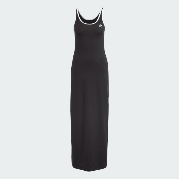 adidas Sukienka Adicolor 3-Stripes Tank Maxi - Czerń