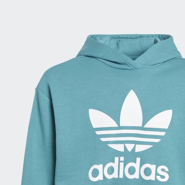 adidas Adicolor Cropped Hoodie Turquoise adidas Thailand
