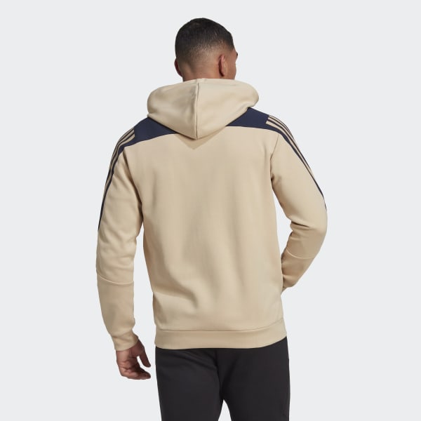Beige Future Icons 3-Stripes Full-Zip Hoodie