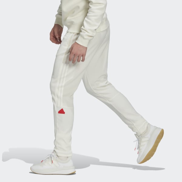 White 3-Stripes Cuffed Joggers M9998