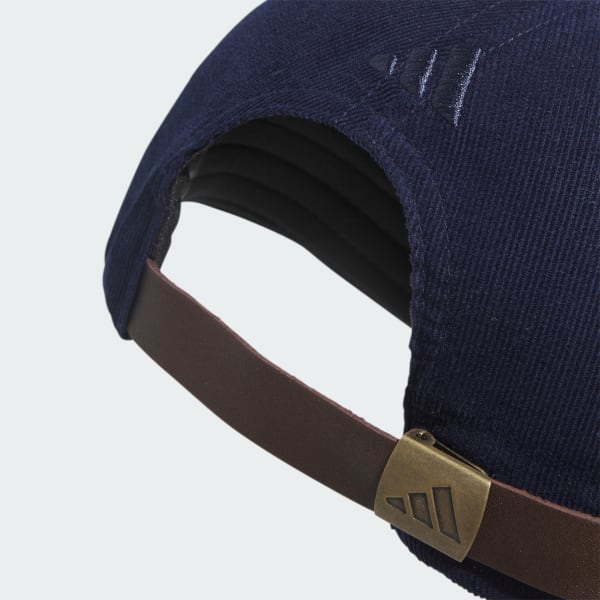 Bleu Casquette velours côtelé cordelette cuir