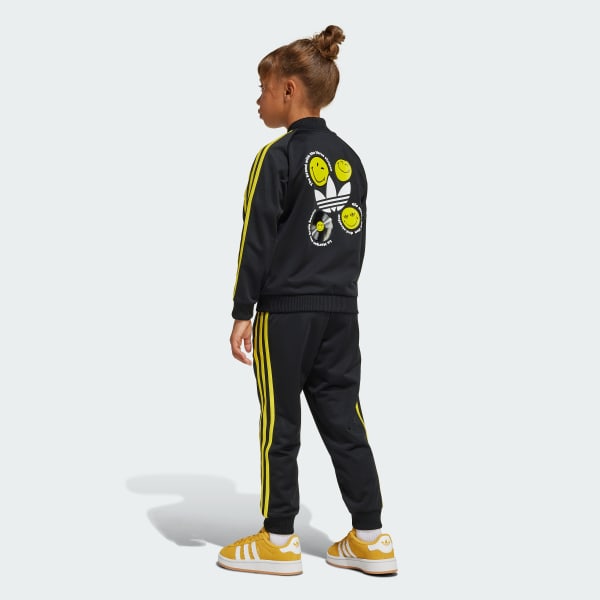 Black adidas Originals x Smiley World SST Track Suit Kids