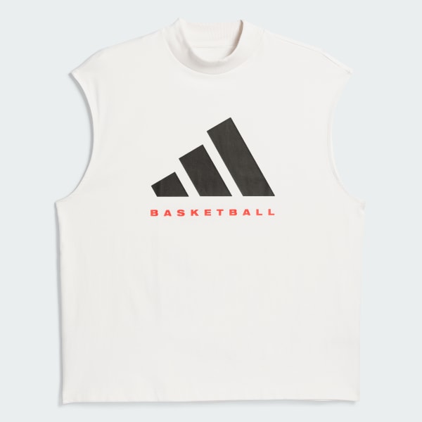 สีขาว เสื้อยืดแขนกุด adidas Basketball