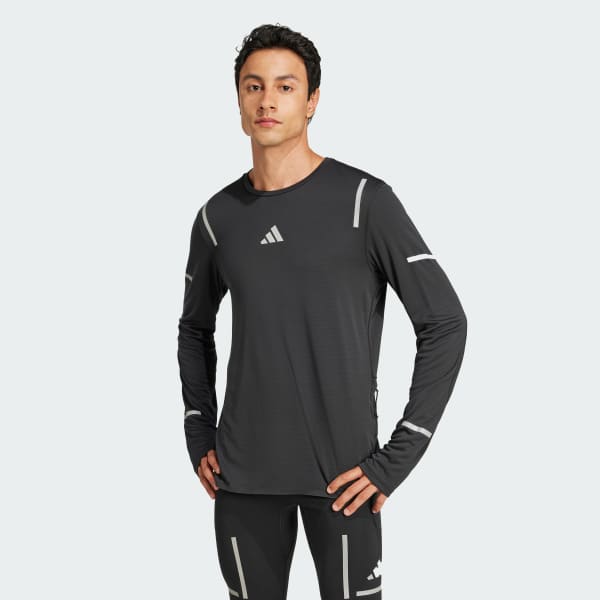 Black Ultimate Running Reflective Long Sleeve Tee