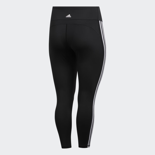 adidas Believe This 3-Stripes 7/8 Tights (Plus Size) - Black
