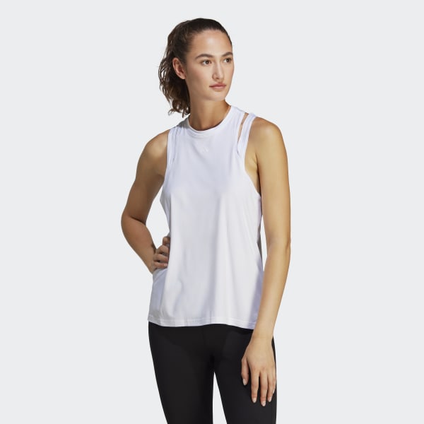 Injusto puesta de sol Extra Camiseta sin mangas AEROREADY Train Essentials 3 Bar Logo - Blanco adidas |  adidas España