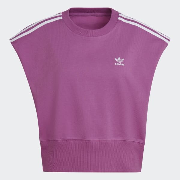 Adidas crop top purple hot sale