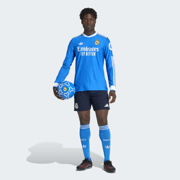 adidas Real Madrid 25/26 Long Sleeve Third Authentic Jersey - Blue
