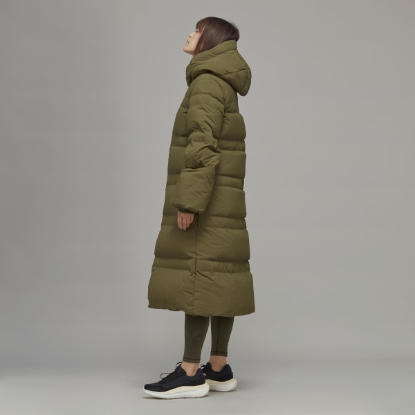 Green Y-3 Classic Puffy Down Hooded Coat