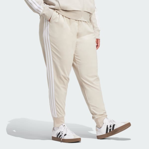 Beige ESSENTIALS 3-STRIPES JOGGINGBYXOR (PLUS SIZE)