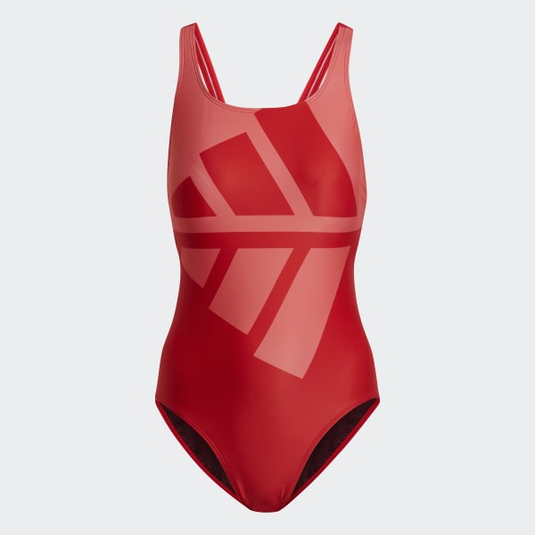 Rojo Traje de Natación Logo Estampado SX838