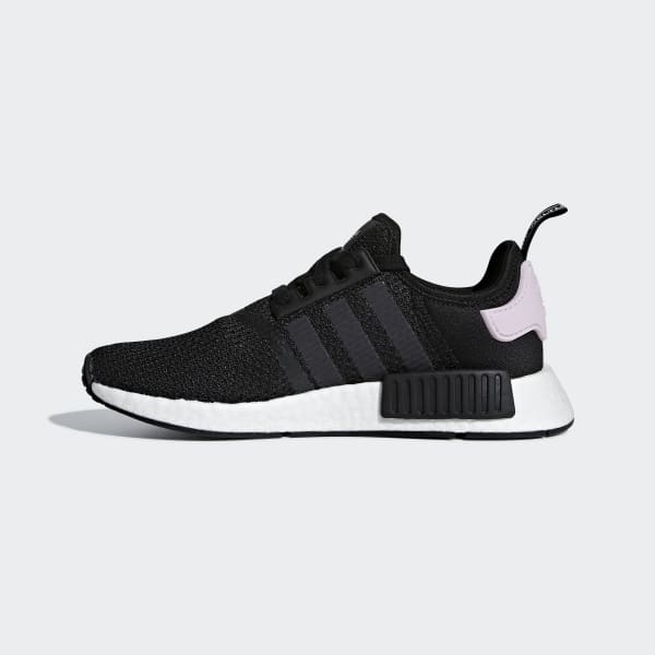 Women's NMD R1 Black and Lavender Shoes 