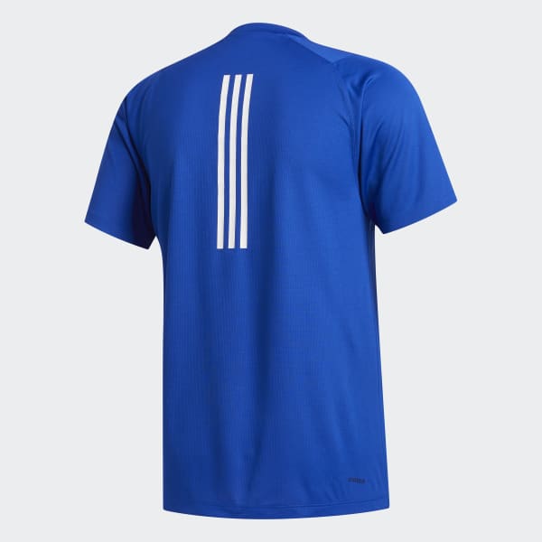 Blue FreeLift Sport Fitted 3-Stripes Tee FVY93