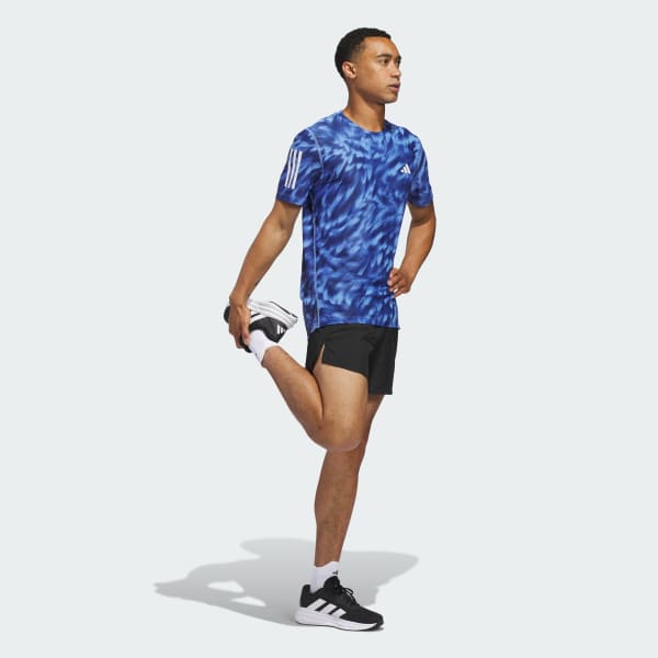 Blue Own The Run Allover Print Tee
