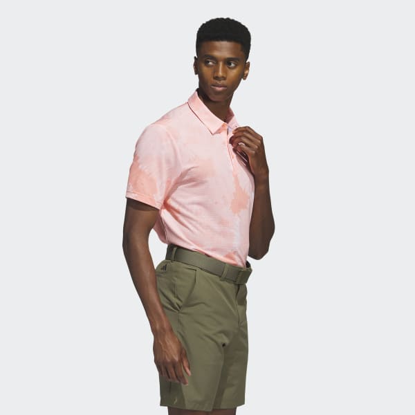 Orange Flower Mesh Golf Polo Shirt