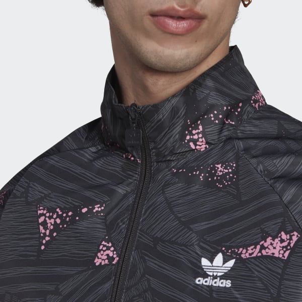 Preto Jaqueta Estampa Corrida adidas Rekive Trefoil MMA08
