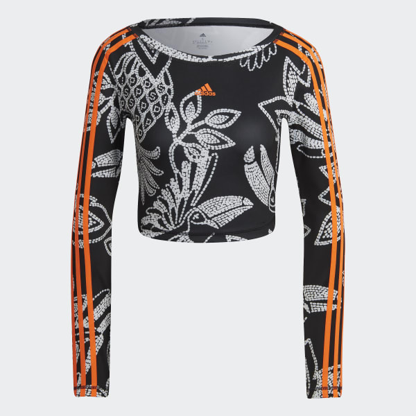 Negro Camiseta Corta de Manga Larga FARM Rio