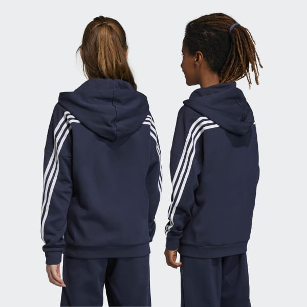 modrá Sportovní bunda Future Icons 3-Stripes Full-Zip Hooded
