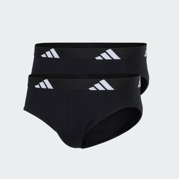 Black Active Flex Cotton Brief 2 Pack Underwear
