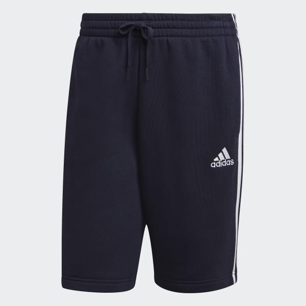 Blue adidas Essentials Fleece 3-Stripes Shorts | men training